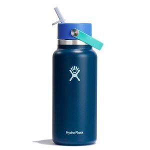 Hydro Flask -  32oz Wide Mouth Flex Straw Water Bottl Winter Night